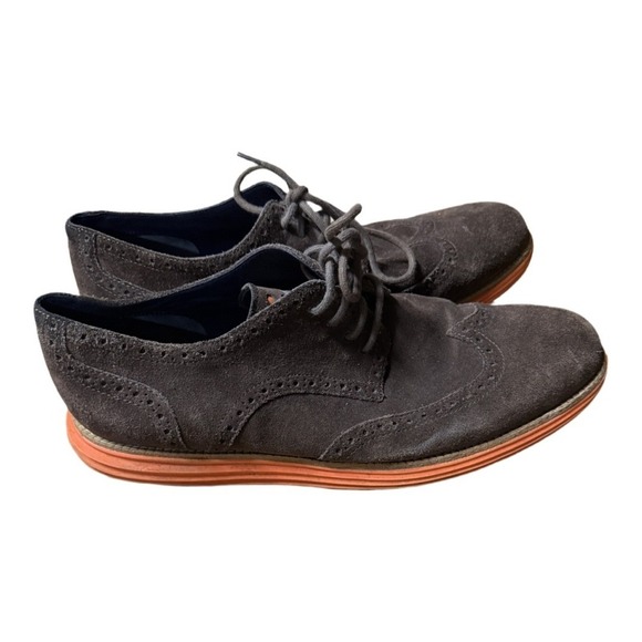 Cole Haan Lunardgrand Mens Wingtips Oxford Size 11.5 Brown Suede Lace Up - Picture 6 of 7